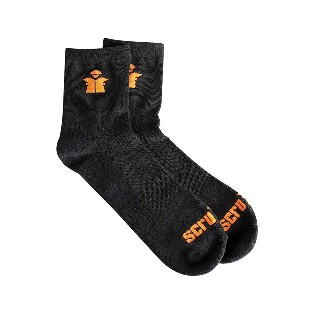 Scruffs Worker Lite Socks Black 3pk - Size 10 - 13 / 44 - 48