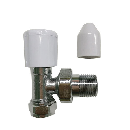 Plumbob Chrome-Plated Angled Radiator Valve - 15mm