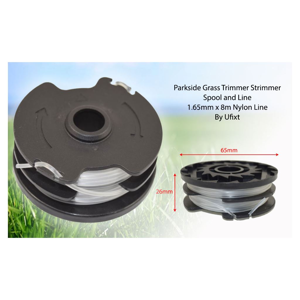 Parkside Compatible Grass Strimmer Spool & Dual Line - 1.65mm x 8m | Fits PRT 550 A1, A3, A5 & More by Ufixt