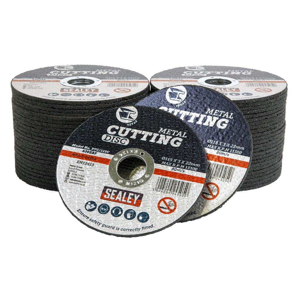 115 x 3mm Cutting Disc 22mm Bore - Pack of 50