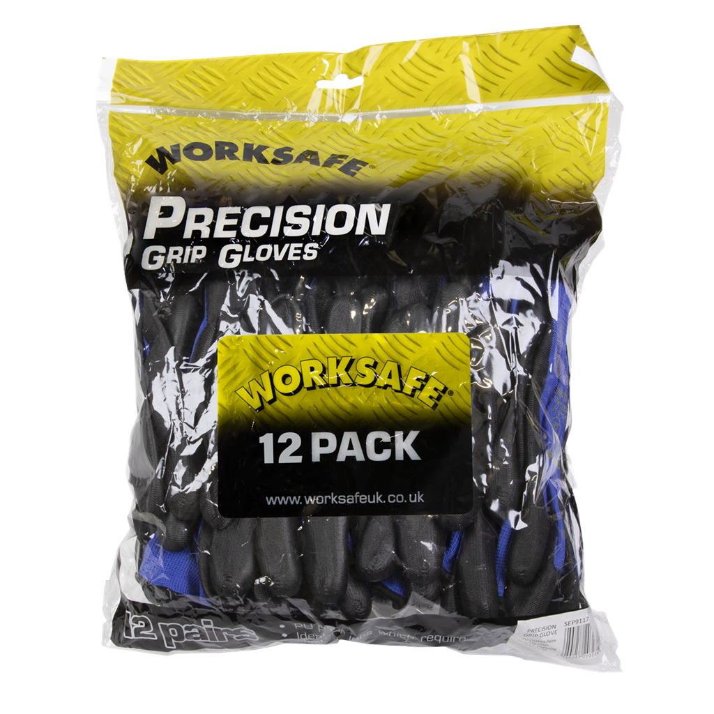 Worksafe&#174; Lightweight Precision Grip Gloves, Large - Pack of 12 Pairs