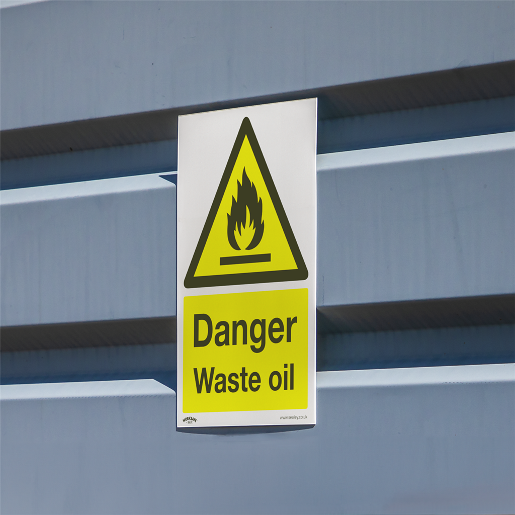 Worksafe&#174; Danger Waste Oil Safety Sign - Rigid Plastic