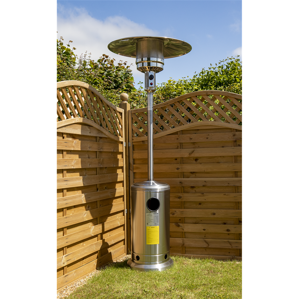 Dellonda Outdoor Garden Gas Patio Heater 13kW Commercial & Domestic Use, Stainless Steel