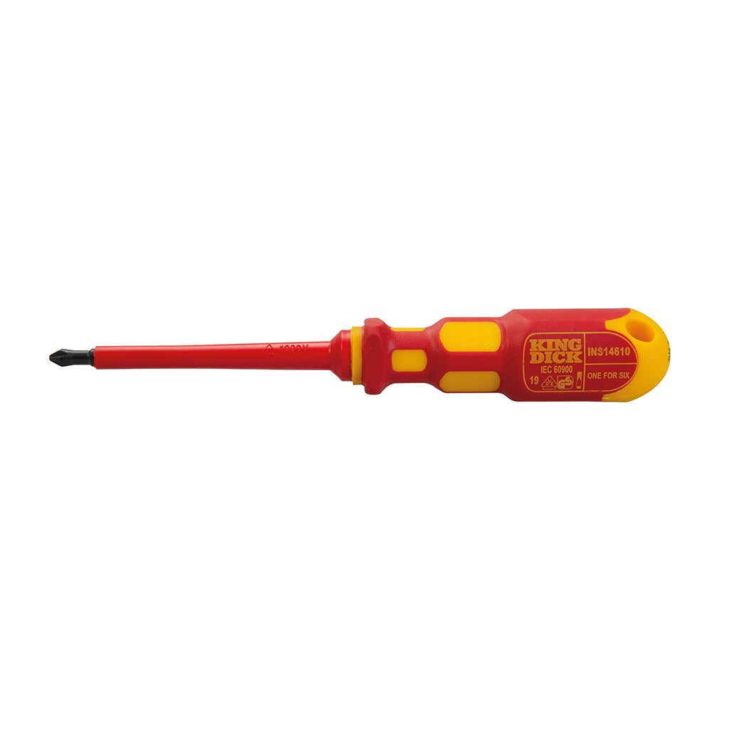 King Dick 1-for-6 Screwdriver Insulated - PZ1, PZ2, PZ3 & PH1, PH2, PH3