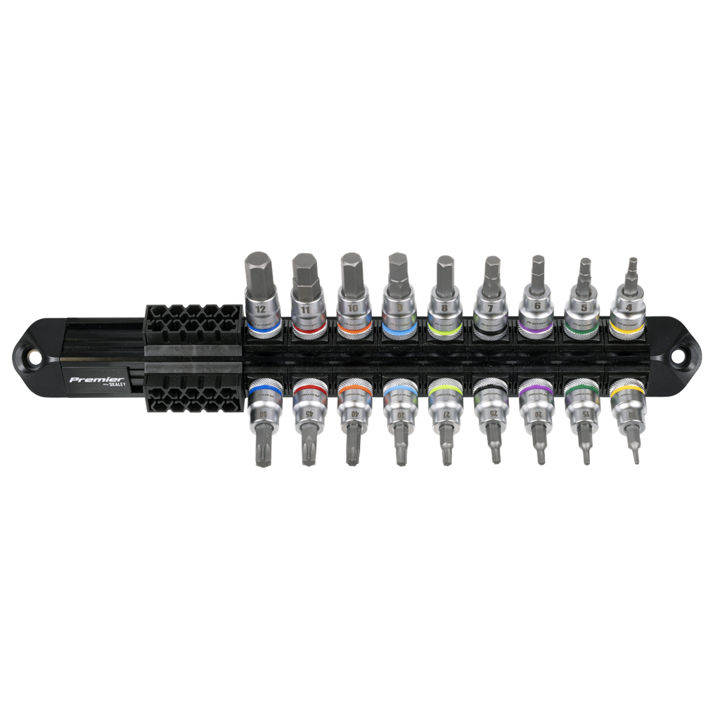 Premier Platinum Series Hex & TRX-Star* Socket Bit Set 3/8"Sq Drive 18pc