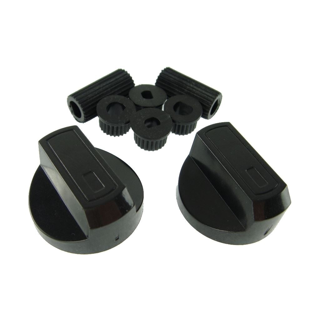 Universal Black Control Knobs x 2 | Toaster, Trouser Press, Camping Stove & Hob | Compatible by Ufixt