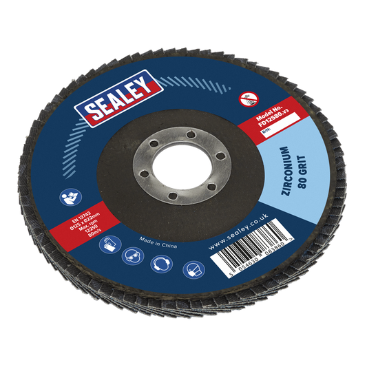 125mm Zirconium Flap Disc 80Grit 22mm Bore