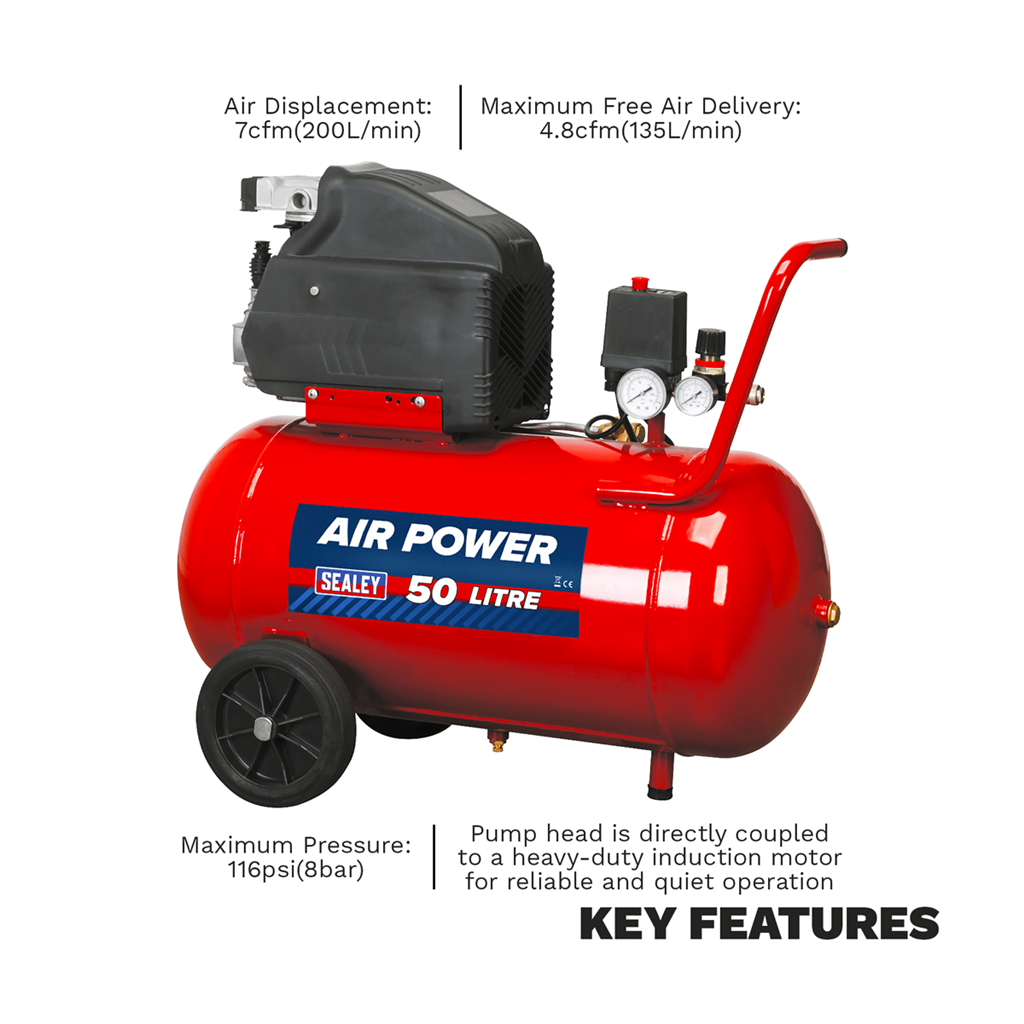 50L Direct Drive Air Compressor 2hp