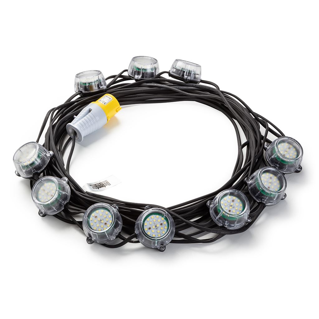 Defender 50W Heavy Duty LED Encapsulated Festoon String Lights 22m - 110V