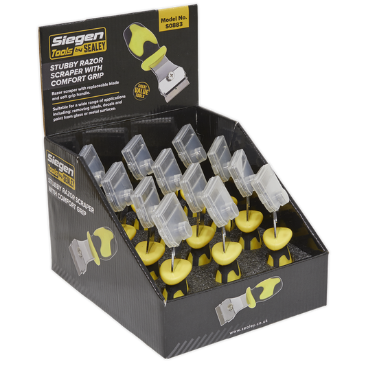 Siegen Razor Scraper with Comfort Grip - Display Box of 12