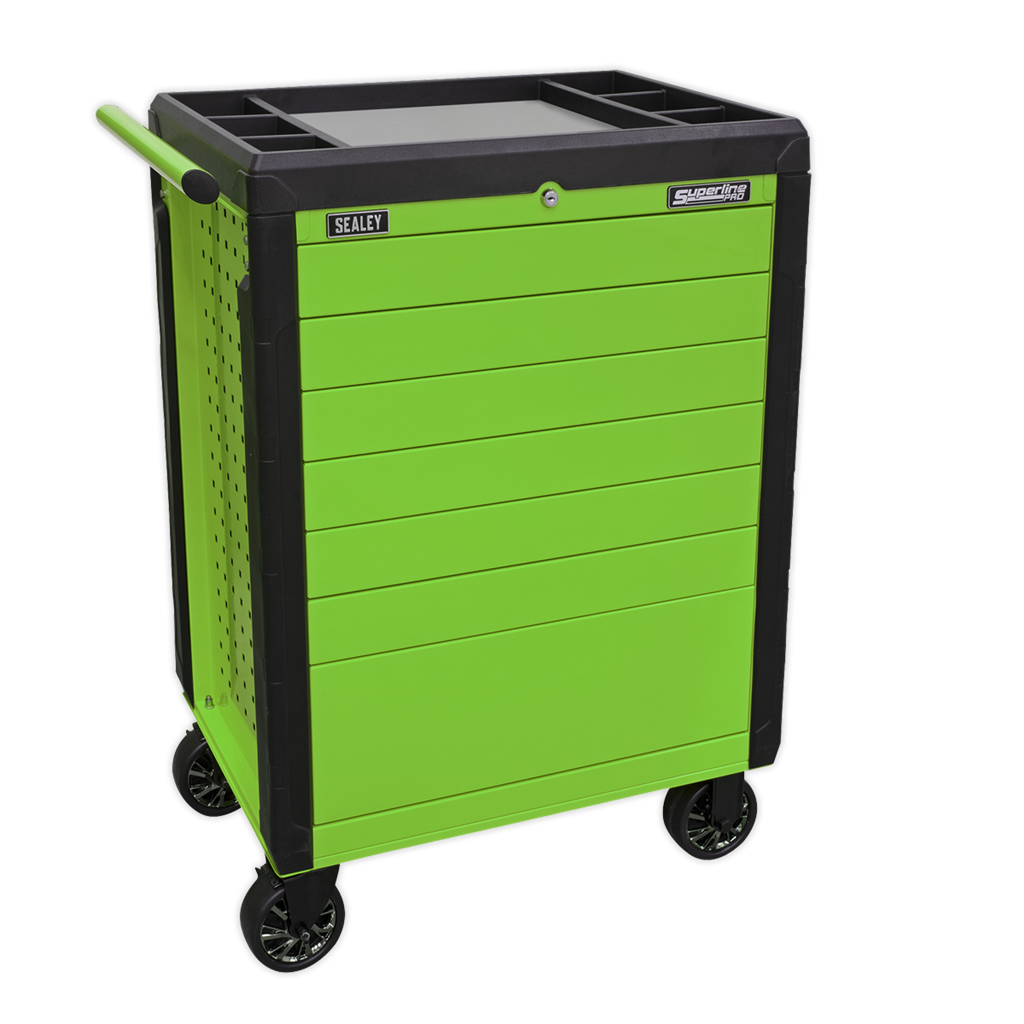 Rollcab 7 Drawer Push-To-Open - Green