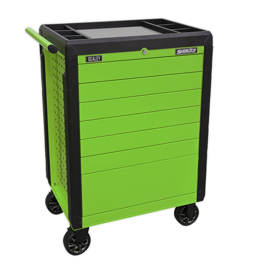 Rollcab 7 Drawer Push-To-Open - Green