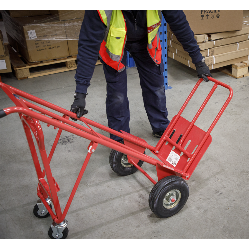 3-in-1 Sack Truck with Pneumatic Tyres 250kg Capacity