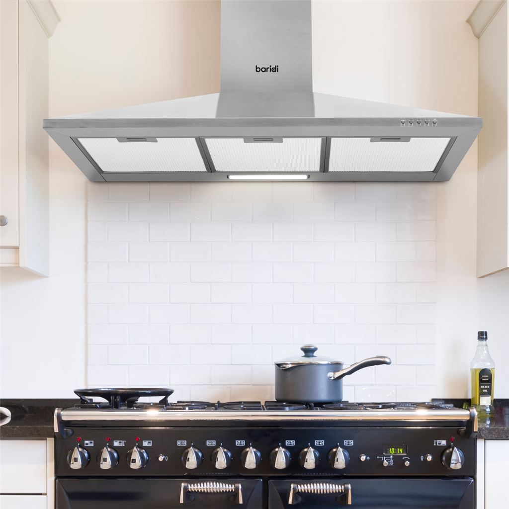 Baridi Cooker Hood with Carbon Filters 90cm - Stainless Steel