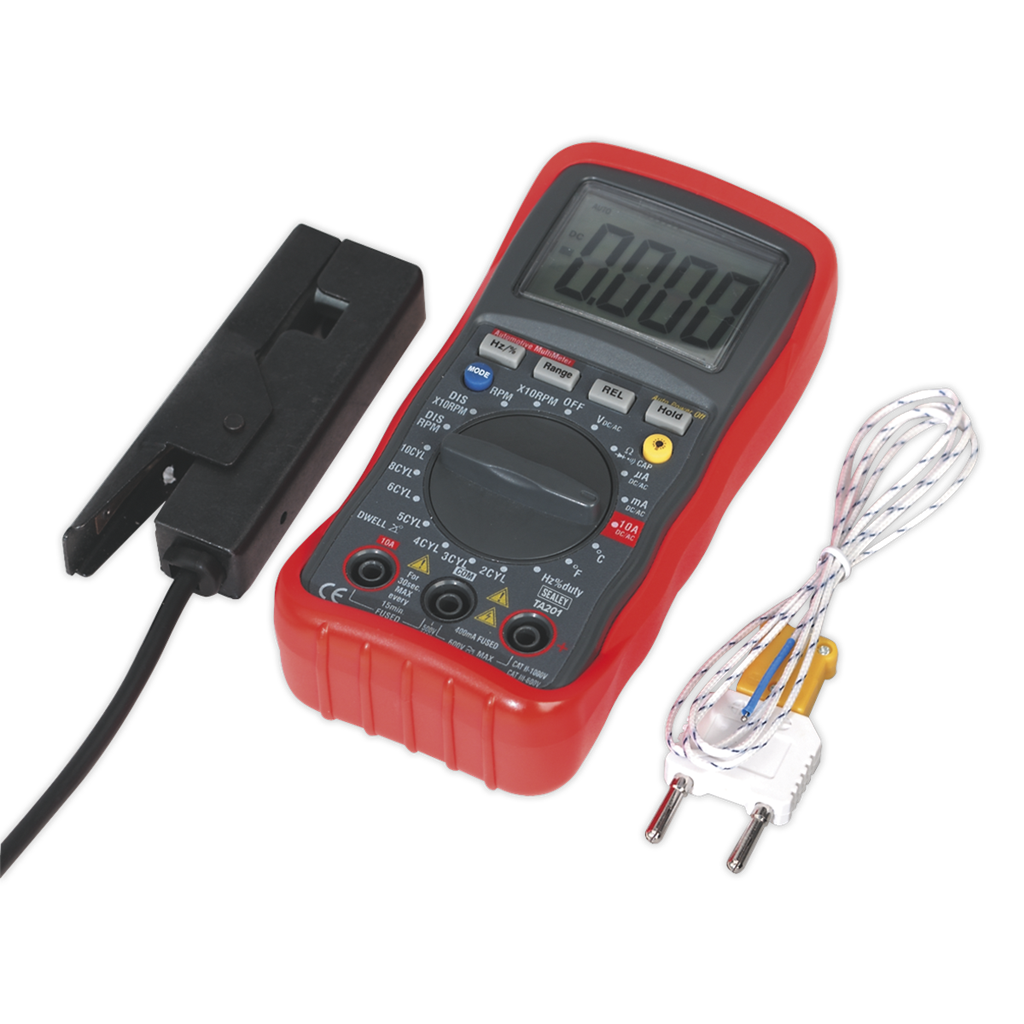 13-Function Digital Automotive Multimeter with Inductive Coupler