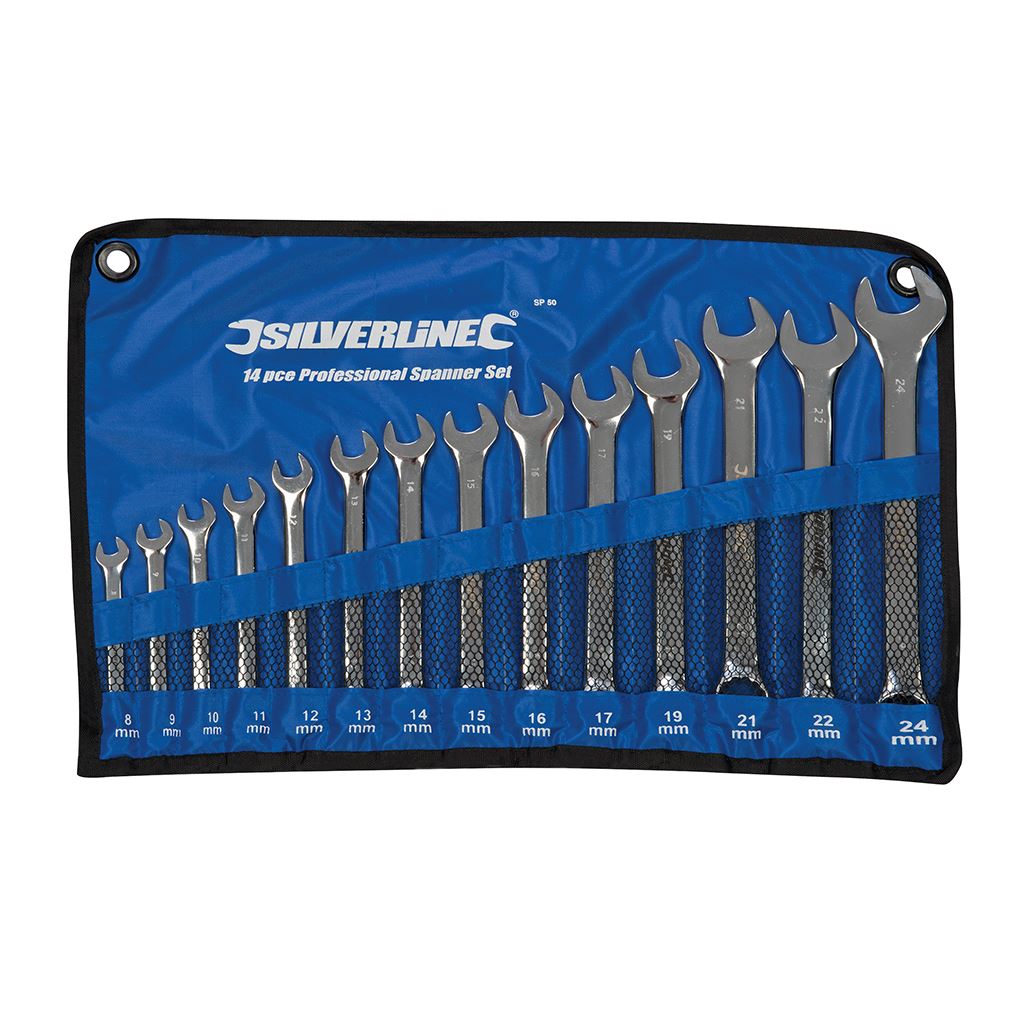 Silverline Combination Spanner Set 14pce - 8 - 24mm