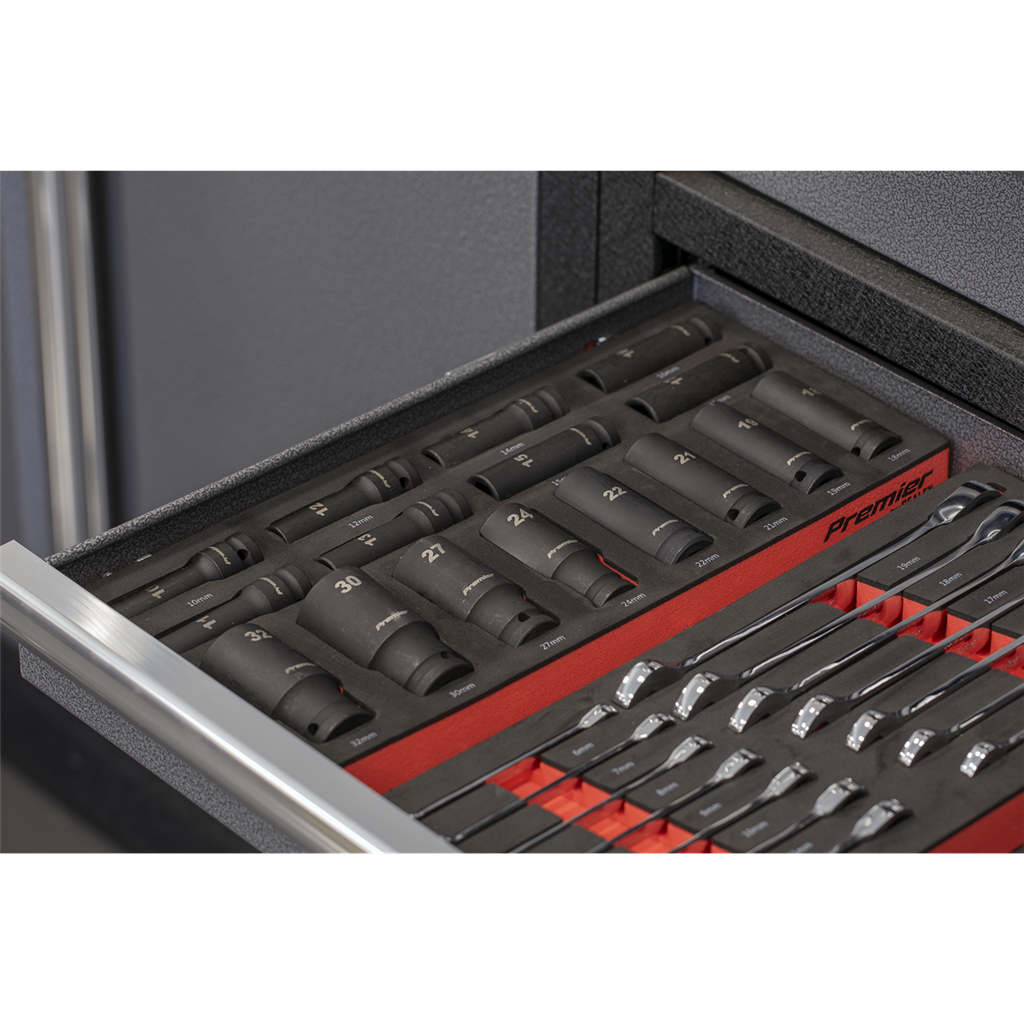 Premier Impact Socket Set with Tool Tray 1/2"Sq Drive 22pc