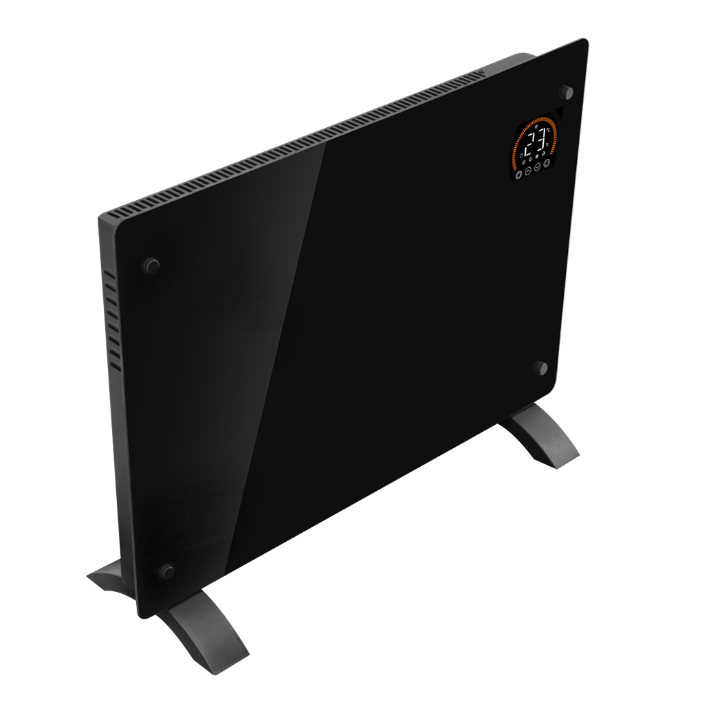 Baridi Electric Glass Panel Heater, 1500W, Thermostat Controlled 24Hr 7 Day Timer, Wi-Fi Enabled, Remote Control, Black - DH137