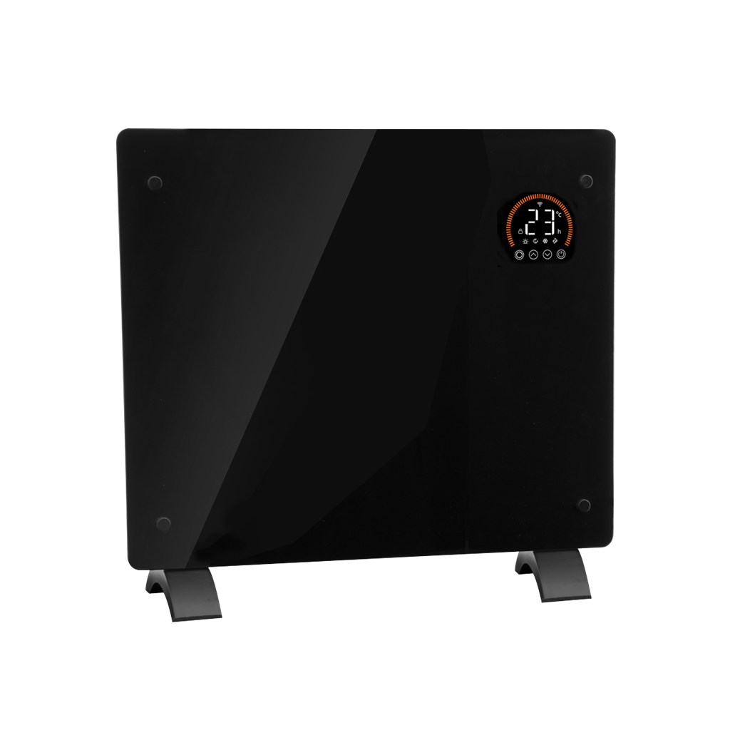 Baridi, Electric Glass Panel Heater, 1000W, Wi-Fi Enabled, Black - DH135