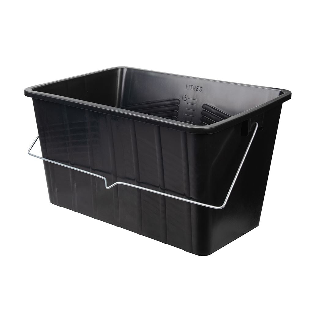 Silverline Rectangular Paint Scuttle - Black 15Ltr