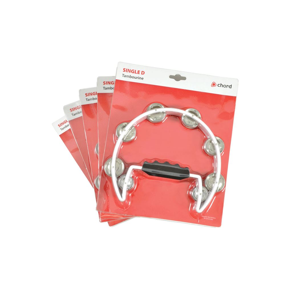 Tambourines - Single D - white - TAMB-SD-WH