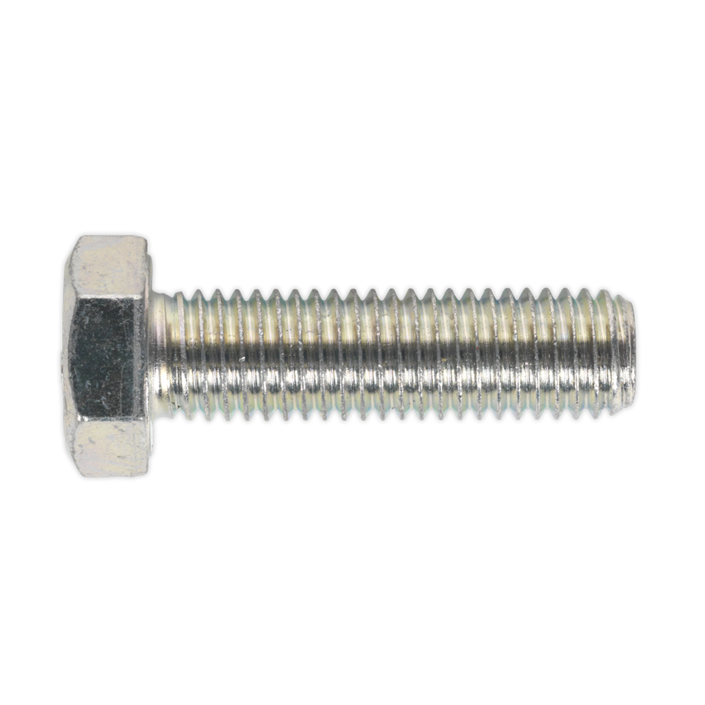 8.8 Zinc Plated HT Setscrew M14 x 50mm, DIN 933 - Pack of 10