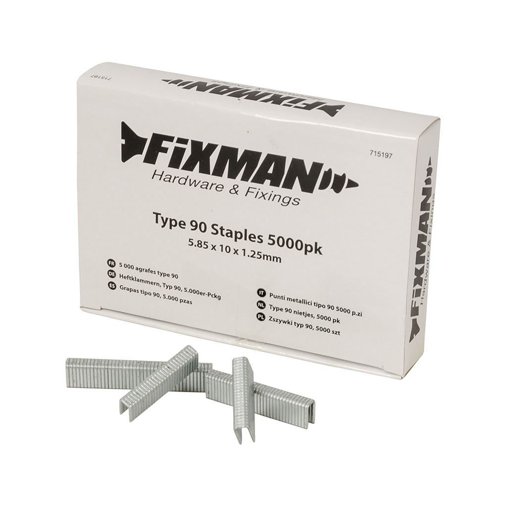 Fixman Type 90 Staples 5000pk - 5.80 x 10 x 1.25mm