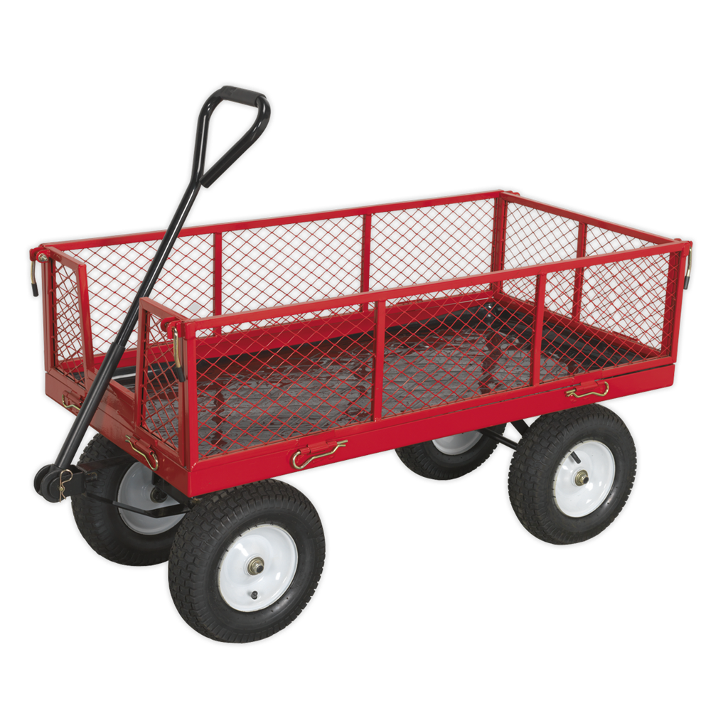 Platform Truck with Sides Pneumatic Tyres 350kg Capacity