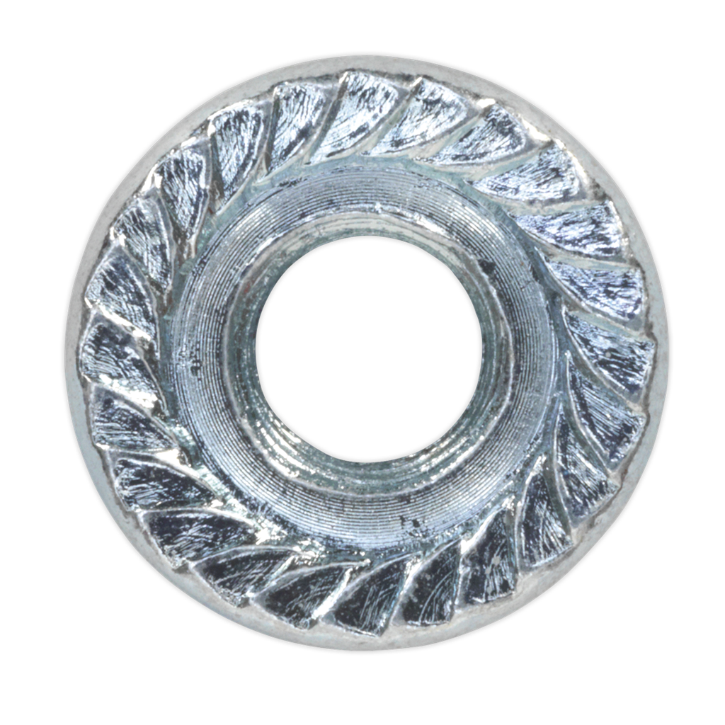 Zinc Plated Serrated Flange Nut M6 - Pack of 100