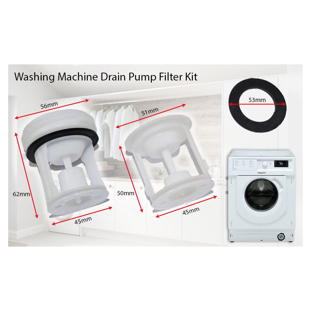 Indesit & Hotpoint Compatible Washing Machine Drain Pump Filter Kit | Non-Genuine Replacement by Ufixt