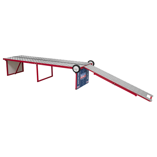 Folding Motorcycle Workbench with Ramp 360kg Capacity