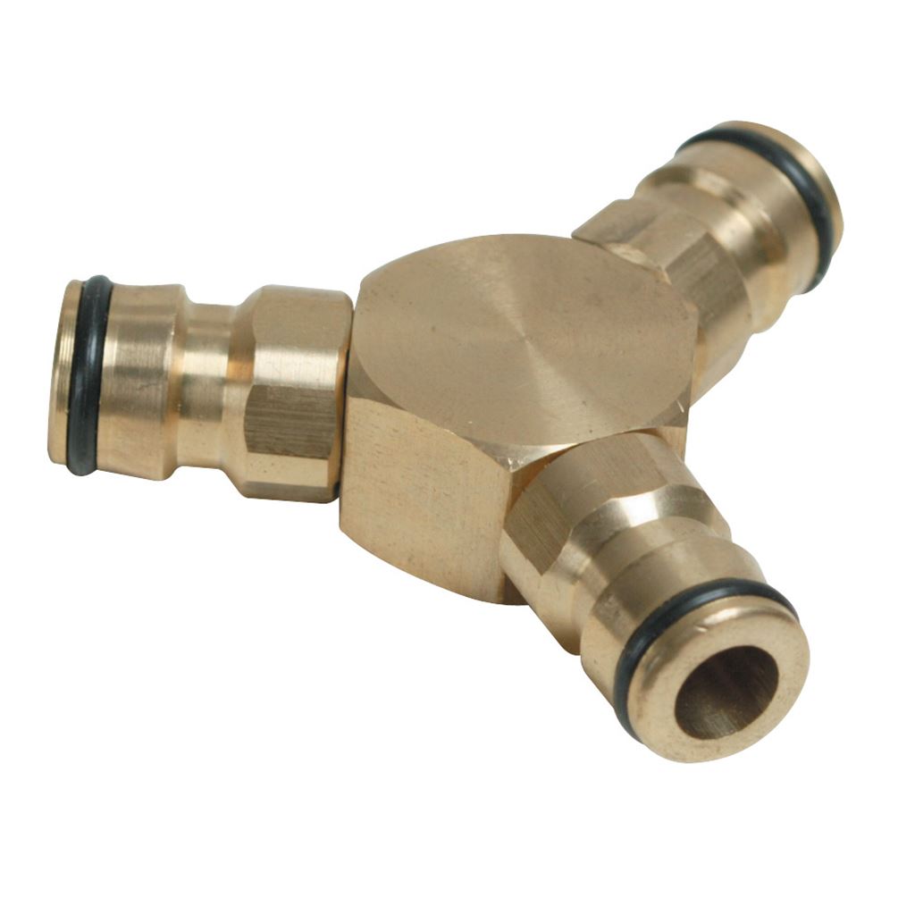 Silverline 3-Way Connector Brass - 1/2" Male