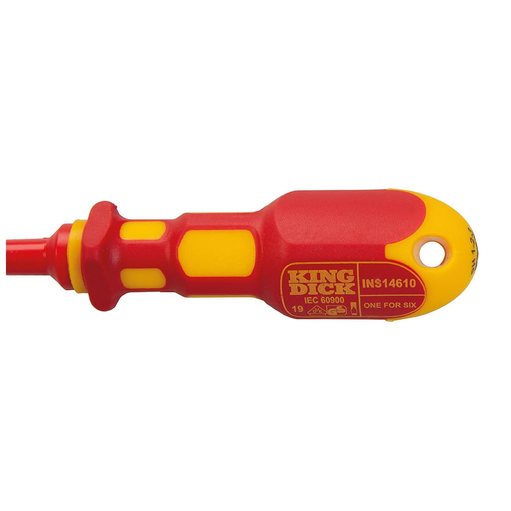 King Dick 1-for-6 Screwdriver Insulated - PZ1, PZ2, PZ3 & PH1, PH2, PH3