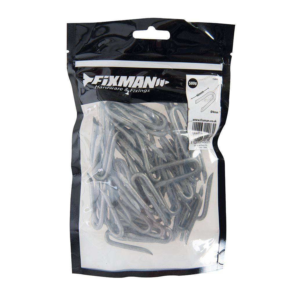 Fixman Galvanised Staple 1/2kg - 40 x 4mm