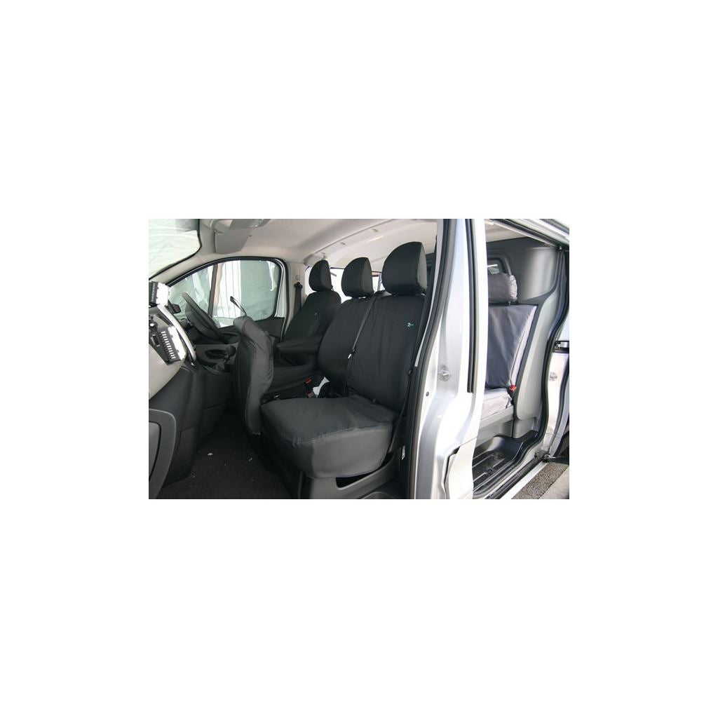 Van Seat Cover - Passenger Double - Black - Renault Trafic, Vauxhall Vivaro, Nissan NV300 and Fiat Talento