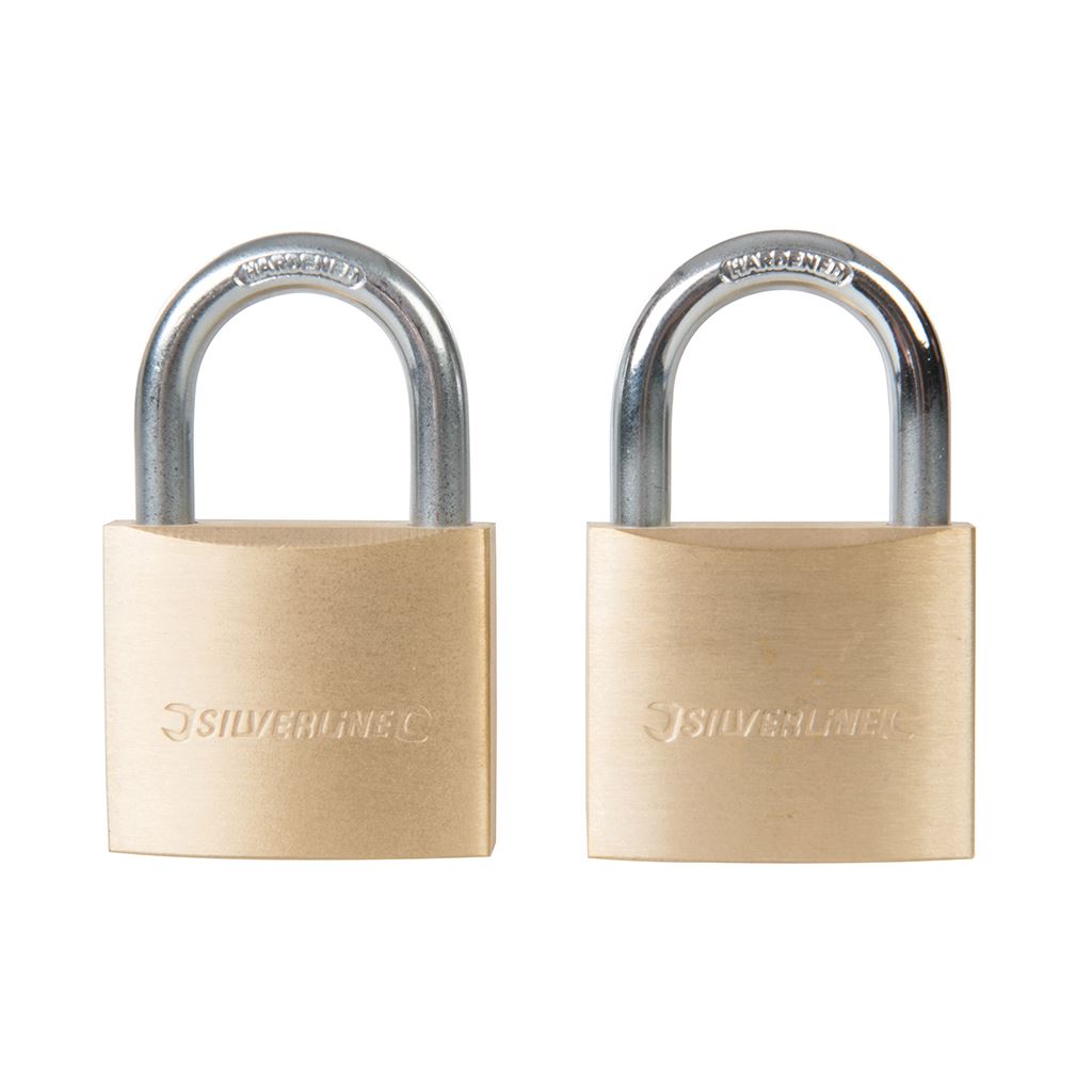 Silverline Keyed Alike Padlocks 2pk - 40mm