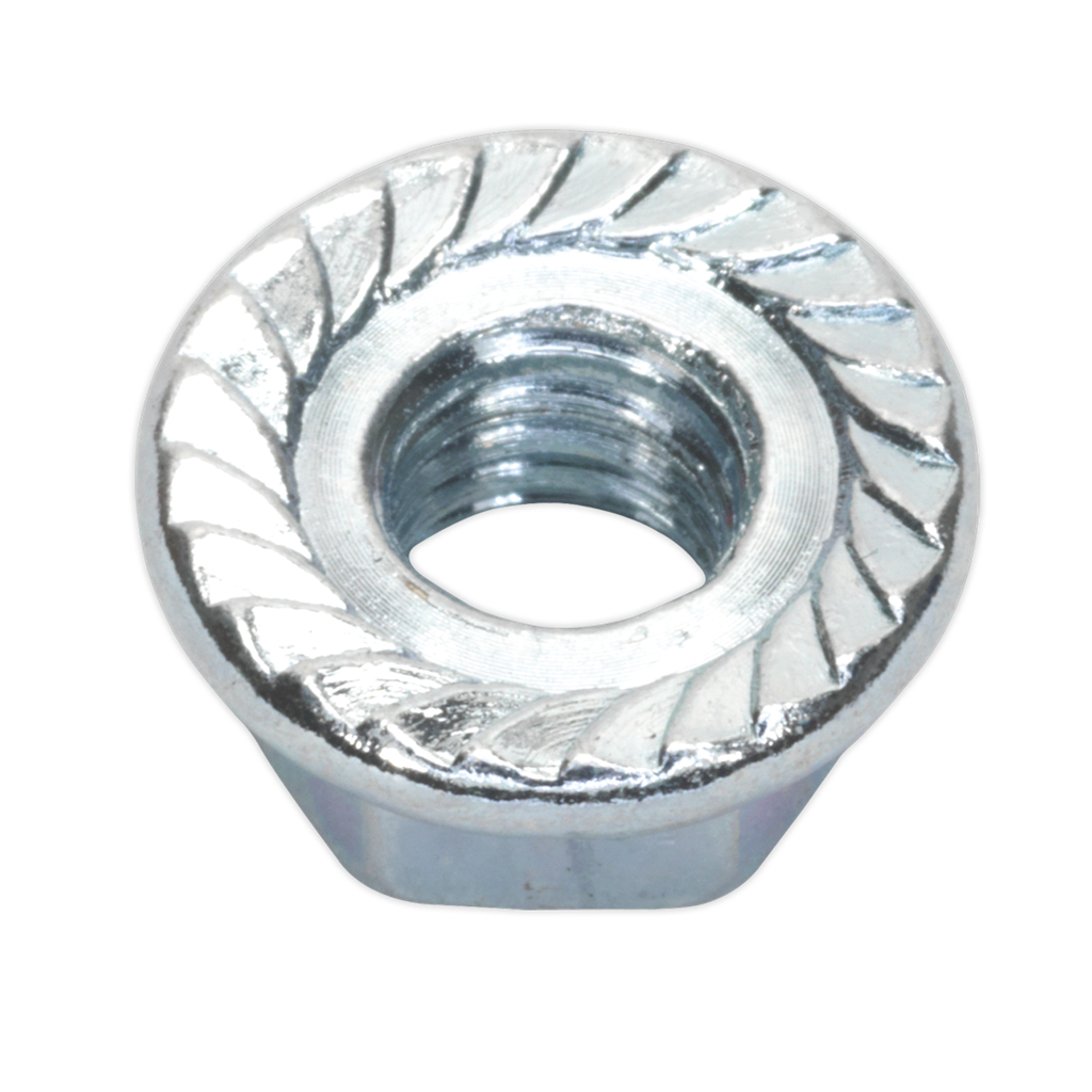 Zinc Plated Serrated Flange Nut M6 - Pack of 100