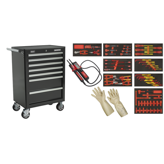 63pc Insulated Tool Kit with 7 Drawer Rollcab