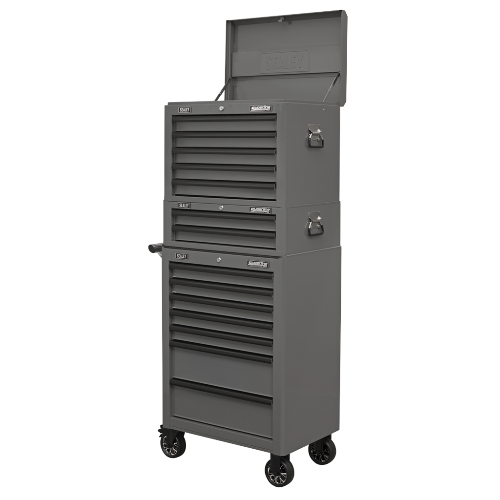 Topchest 5 Drawer with Ball-Bearing Slides - Grey/Black