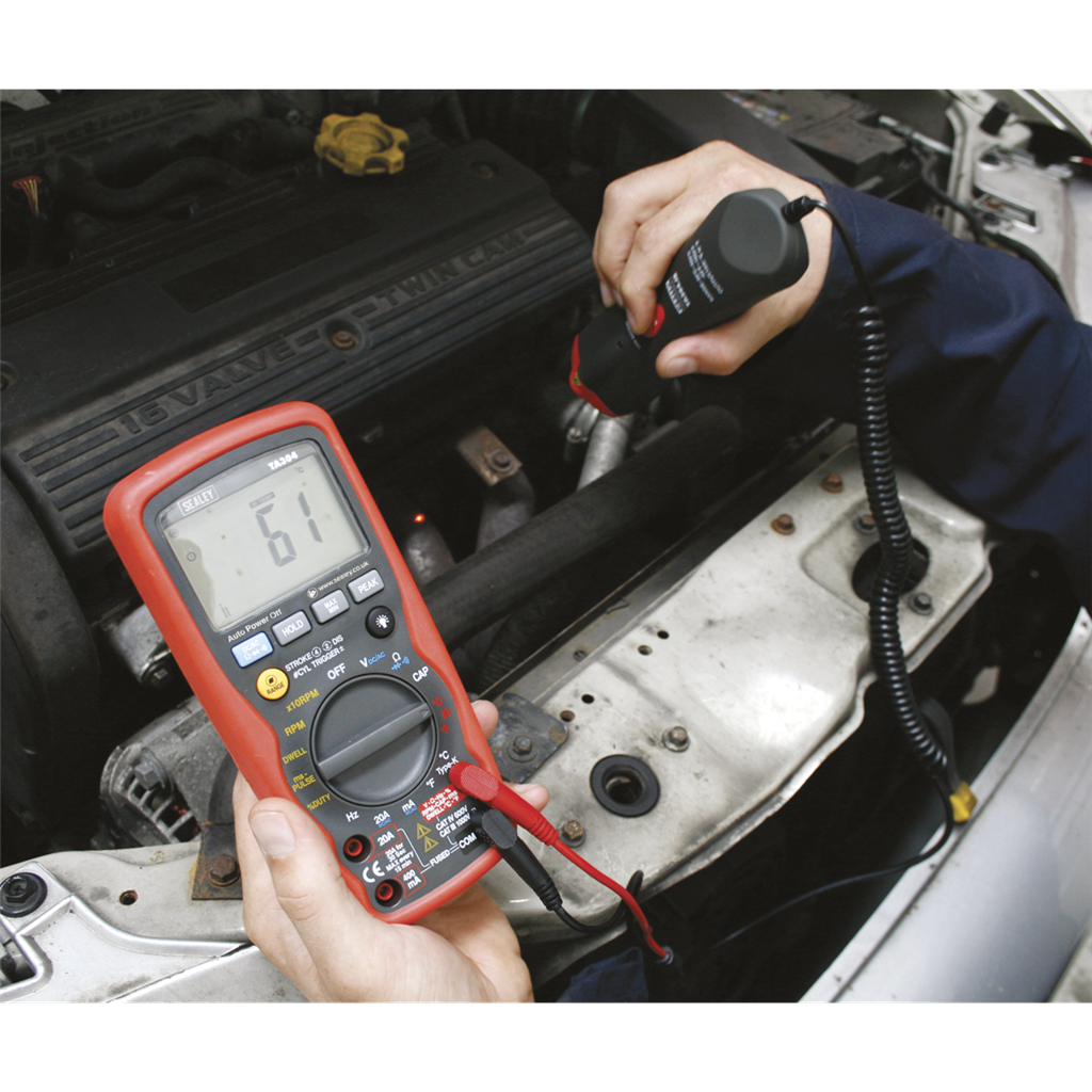 15-Function Digital Automotive Multimeter with Inductive Coupler/Infrared Temperature Probe