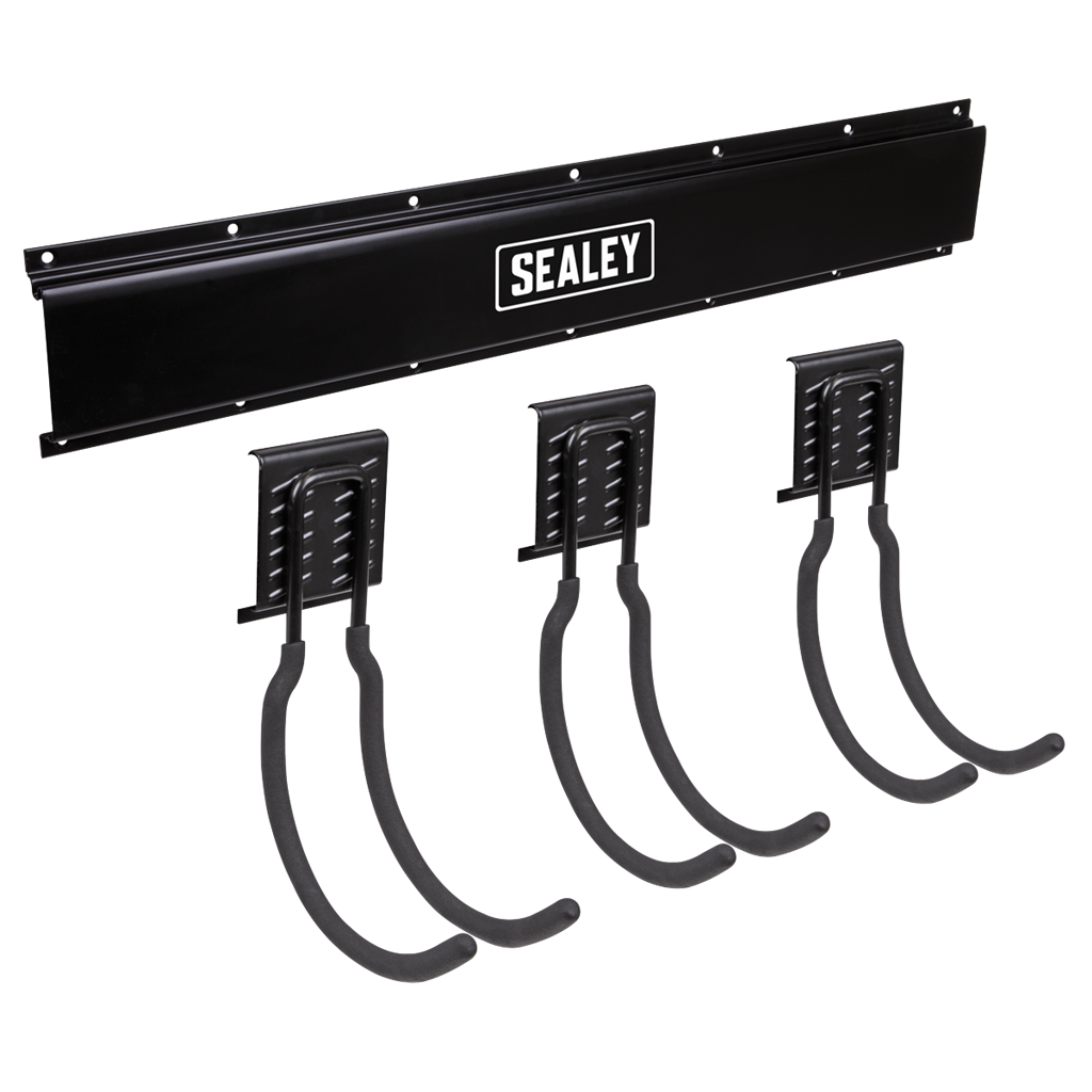 Wall Mounting Storage Rail with 3 Large Hooks