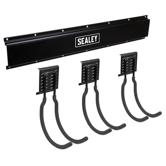 Wall Mounting Storage Rail with 3 Large Hooks