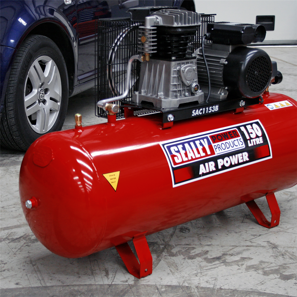 150L Belt Drive Air Compressor with Cast Cylinders 3hp