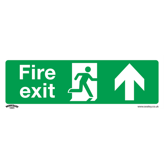 Worksafe&#174; Fire Exit (Up) Safety Sign - Rigid Plastic