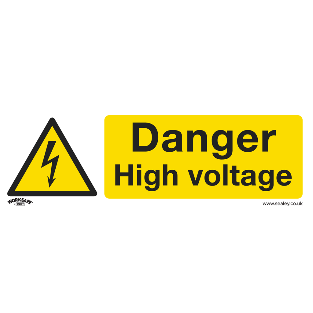 Worksafe&#174; Danger High Voltage Safety Sign - Rigid Plastic