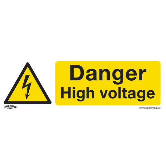 Worksafe&#174; Danger High Voltage Safety Sign - Rigid Plastic