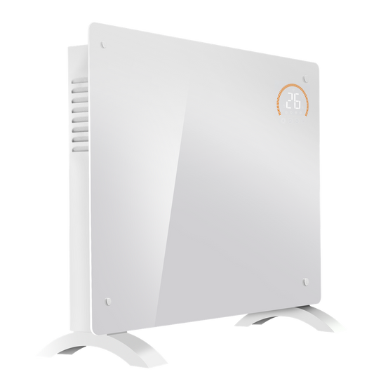Baridi Electric Glass Panel Heater, 1500W, Thermostat Controlled 24Hr 7 Day Timer, Wi-Fi Enabled, Remote Control, White - DH138