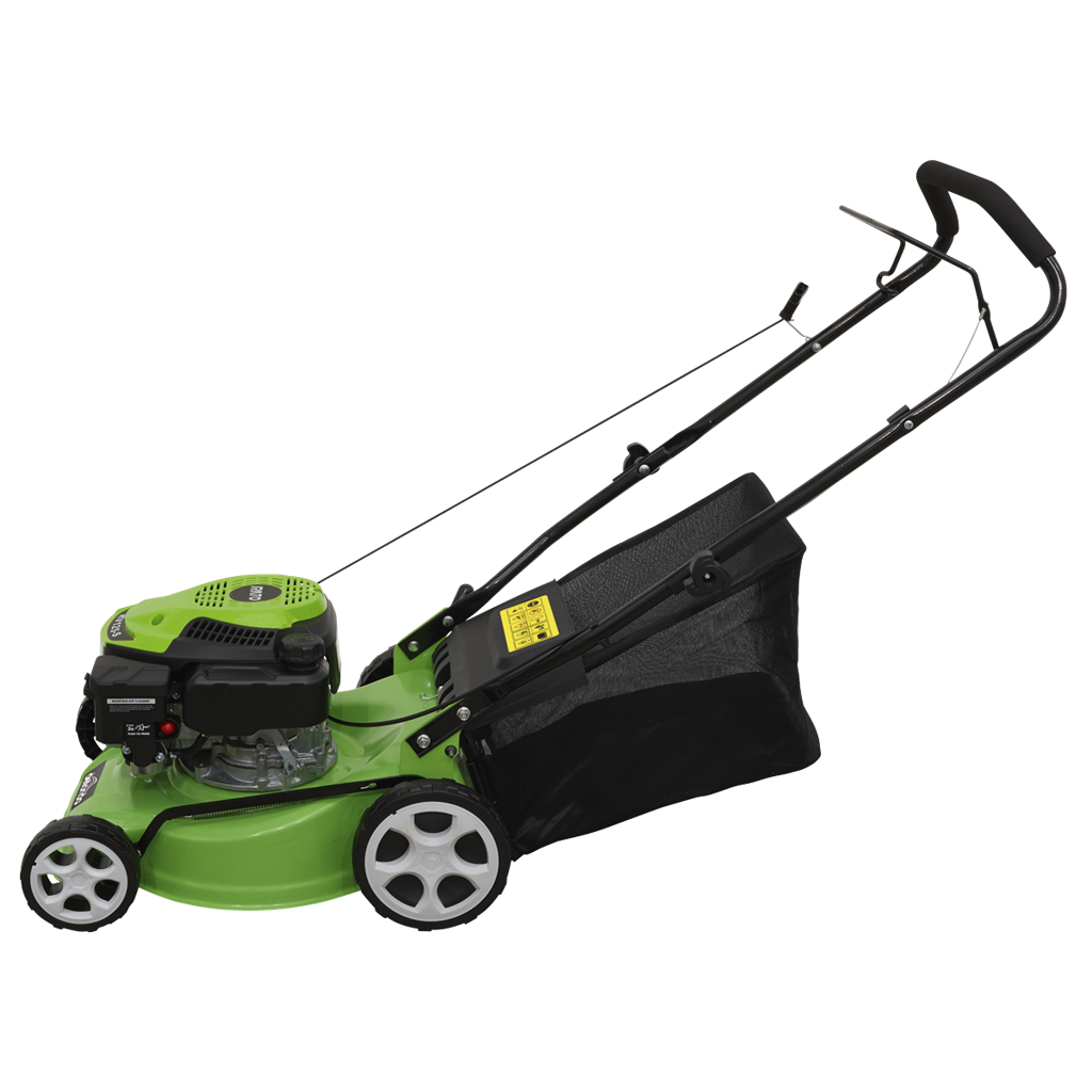 Dellonda Hand-Propelled Petrol Lawnmower Grass Cutter, 127cc 17"/41cm 4-Stroke