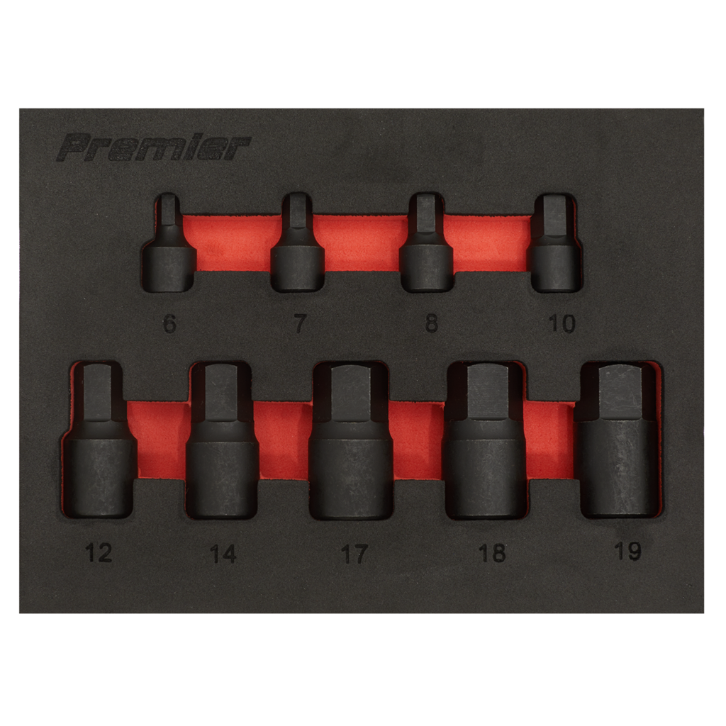 Premier Low Profile Hex Impact Socket Bit Set 1/4" & 3/8"Sq Drive 9pc