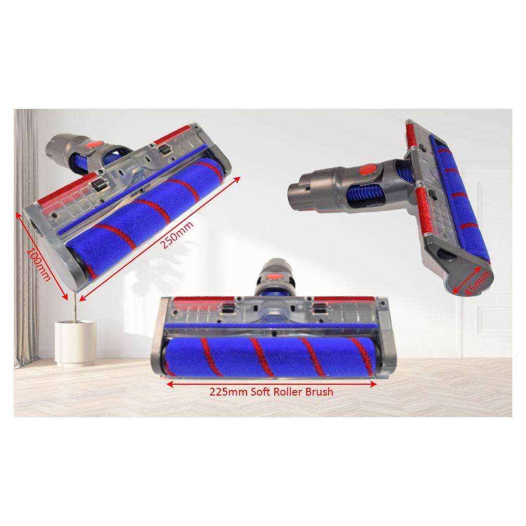 Dyson V7 V8 V10 V11 Compatible Soft Roller Brush Head | Non-Genuine Hard Floor Cleaner Head by Ufixt